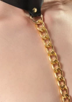 BLUEBELLA Lotus Harness (Black/Gold) -Boutique Fashion Lingerie Store bluebella lotus body harness black gold chain harness body accessory bondage G