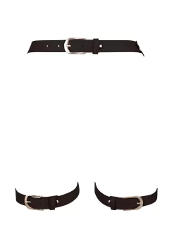 BLUEBELLA Lotus Thigh Harness (Black/Gold) -Boutique Fashion Lingerie Store bluebella lotus thigh harness black leather gold chains garter bondage sexy lingerie accessory G