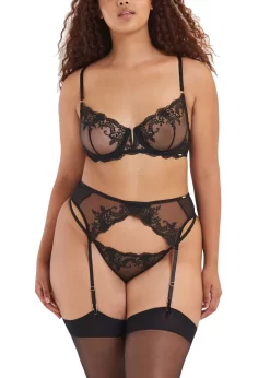 BLUEBELLA Marseille Bra (Black) -Boutique Fashion Lingerie Store bluebella marseille bra black nonpadded underwire lace sexy lingerie G