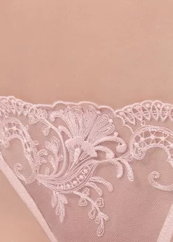 BLUEBELLA Marseille Thong (Pale Pink) -Boutique Fashion Lingerie Store bluebella marseille thong pale pink embroidery mesh underwear sexy lingerie F