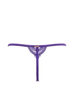 BLUEBELLA Marseille Thong (Heliotrope Purple) -Boutique Fashion Lingerie Store bluebella marseille thong purple lace mesh underwear sexy lingerie I