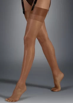 BLUEBELLA Plain Leg / Plain Top Stockings (Caramel)