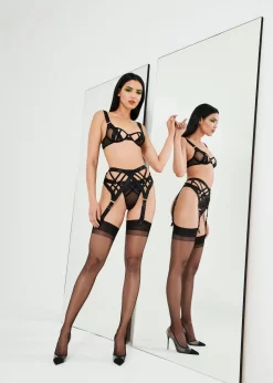 BLUEBELLA Sawyer Suspender Belt -Boutique Fashion Lingerie Store bluebella sawyer suspender belt black bottoms sexy lingerie F