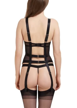 BLUEBELLA Sawyer Wired Basque -Boutique Fashion Lingerie Store bluebella sawyer wired basque black underwire bodywear sexy lingerie D