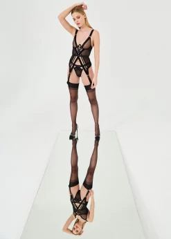 BLUEBELLA Sawyer Wired Basque -Boutique Fashion Lingerie Store bluebella sawyer wired basque black underwire bodywear sexy lingerie E