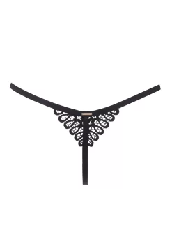 BLUEBELLA Tallulah Thong (Black) -Boutique Fashion Lingerie Store bluebella tallulah black thong lace details soft mesh bottoms underwear sexy lingerie G