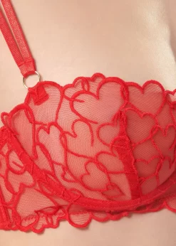 BLUEBELLA Valentina Wired Bra (Red) 18 BLUEBELLA Valentina Wired Bra (Red) -Boutique Fashion Lingerie Store bluebella valentina wired bra red hearts valentines day lingerie I