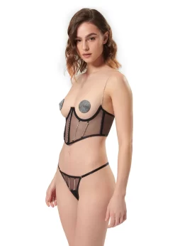 BLUEBELLA Zenn Nipple Pasties (Black/Silver) -Boutique Fashion Lingerie Store bluebella zenn nipple pasties silver black nipplets sexy lingerie accessory 3